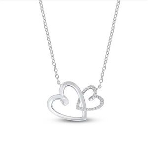 Kay Jewelers Silver Double Heart Necklace